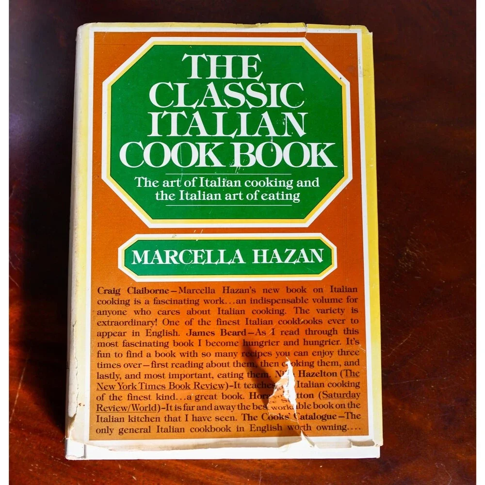 The Classic Italian Cook Book by Marcella Hazan, Vintage Hardcover Dust Jacket